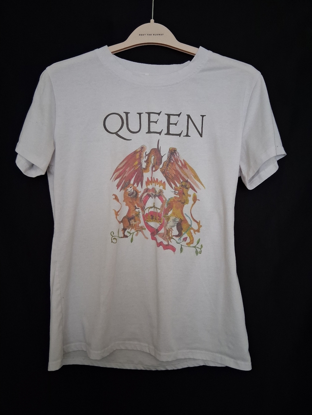 Queen Graphic Tee - White with Multicolor Crest